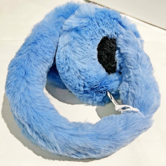 RABBIT FUR EAR MUFFS, NEW, ONE SIZE, LIGHT BLUE, HOLT RENFREW, INSULATED, GENUIN - Picture 8 of 8